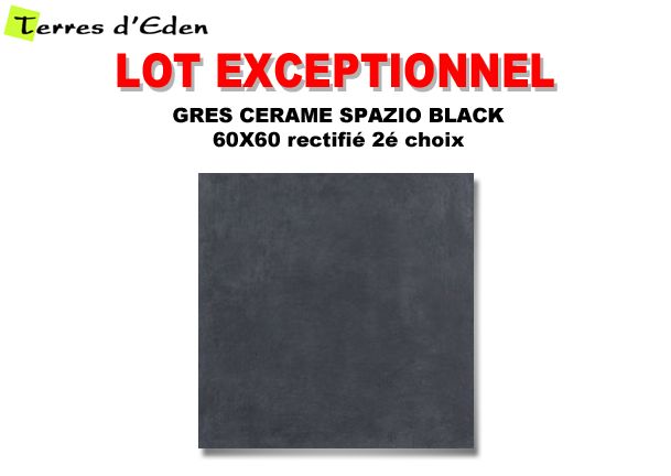 Grès cérame SPAZIO BLACK 60X60 rectifié 2è choix