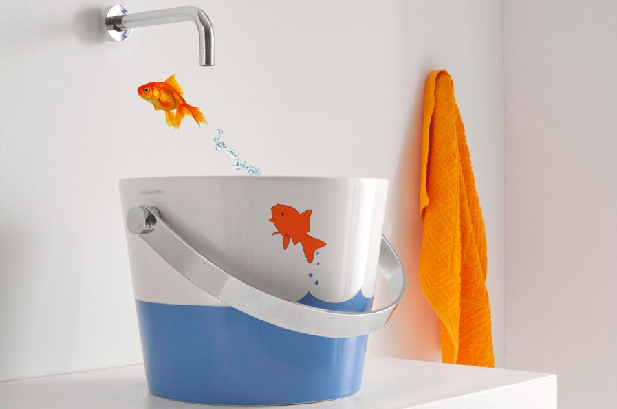 lavabo a poser bucket jumping fish
