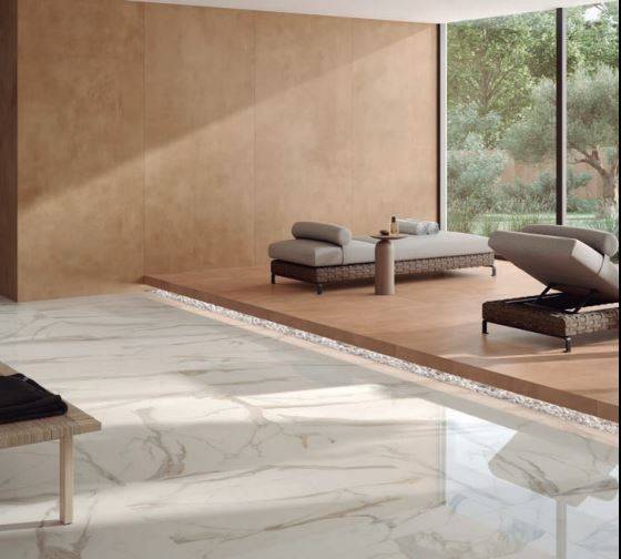 Faïence murale Eleganza 60x120 de la marque PAMESA avec décor floral et grès cérame pour salle de bain