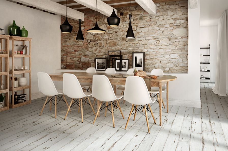 carrelage imitation bois blanc painted