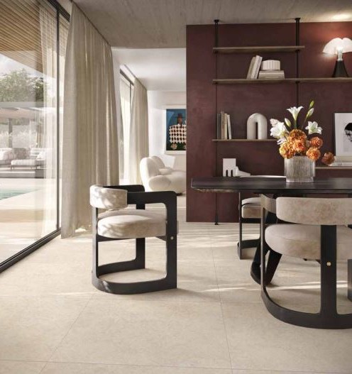 Carrelage et revêtement intérieur  près d'Avignon, Série Crème de Lune intérieur et extérieur avec décors