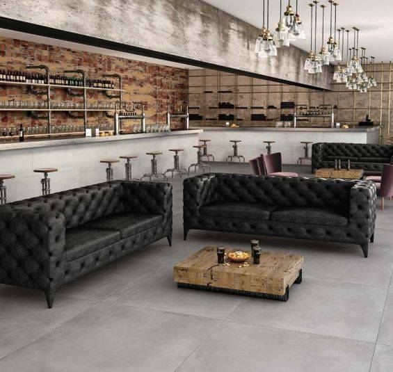 Carrelage Caementum Griséo rectifié 122,2x122,2 cm