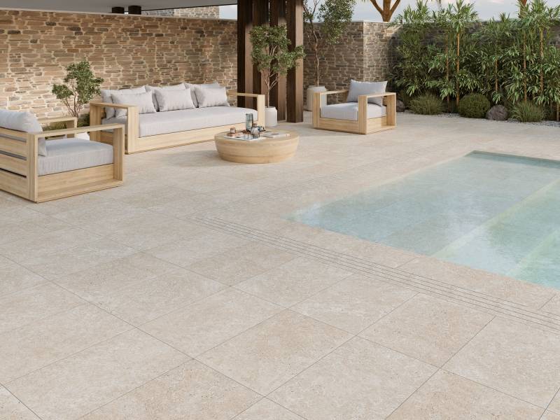 Grès cérame Croscut-40x60 extérieur sol piscine