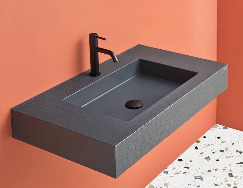 Plan vasque suspendu Clever 5  Anthracite 70x46