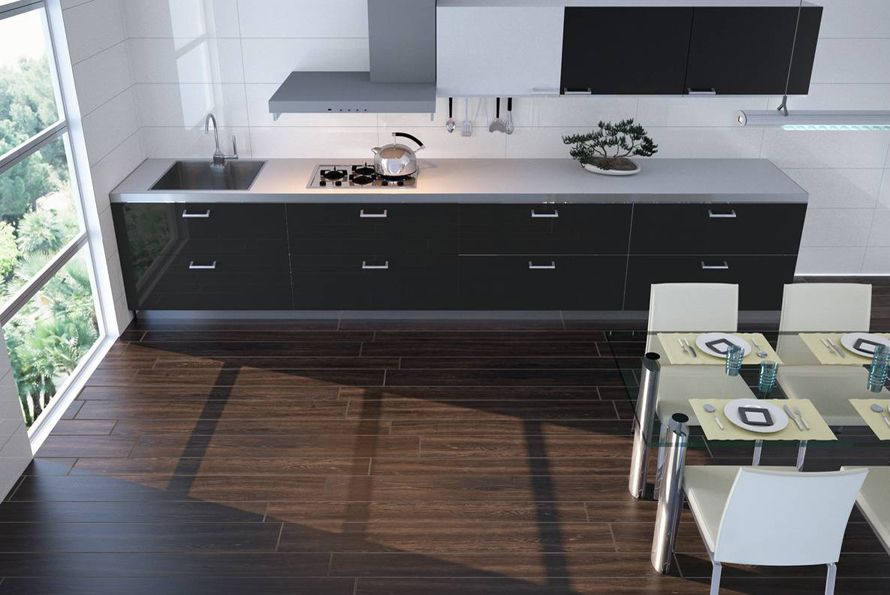 carrelage cuisine imitation parquet wengue