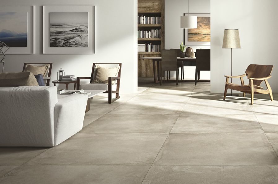 carrelage grand format beton concrete mud nuovocorso