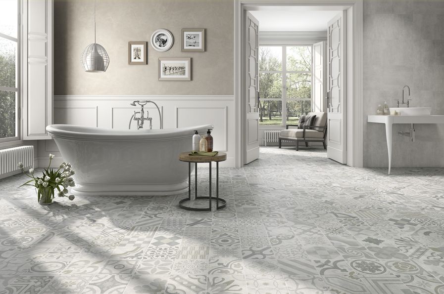 carrelage vintage aspect ciment tendance provenzal gris