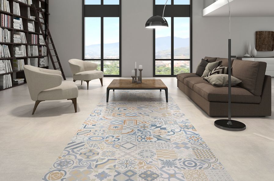 carrelage imitation carreaux de ciment provenzal blanco 75x75