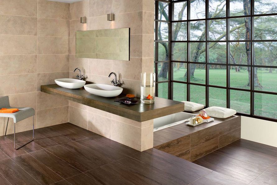 caggelage salle de bain bois escandinavia nogal