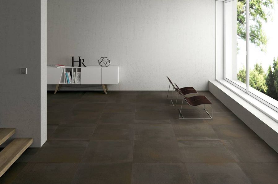 carrelage imitation metal corten