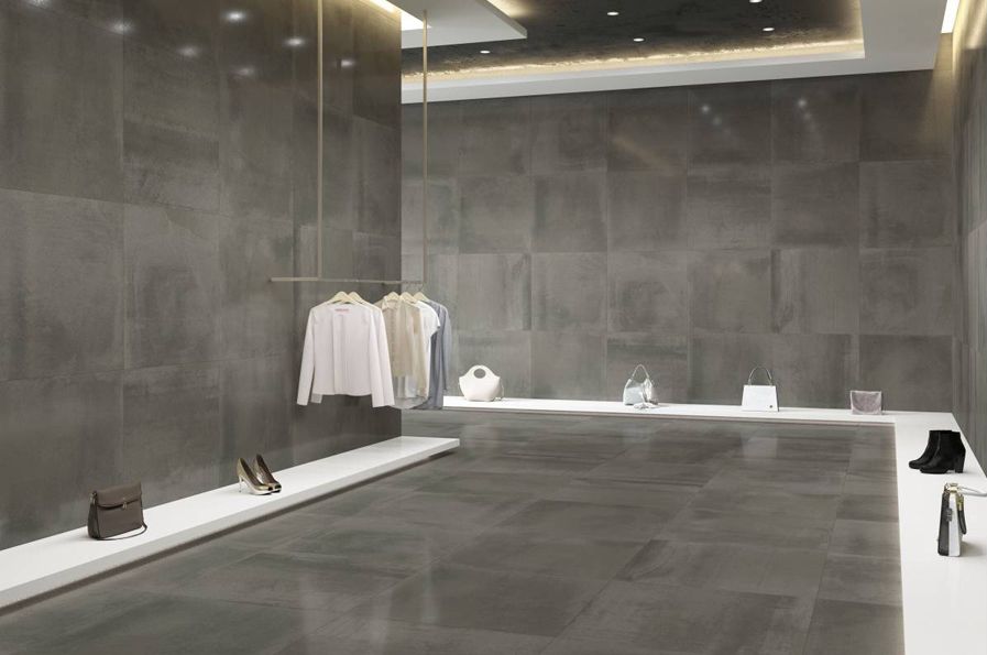 carrelage effet metal iron