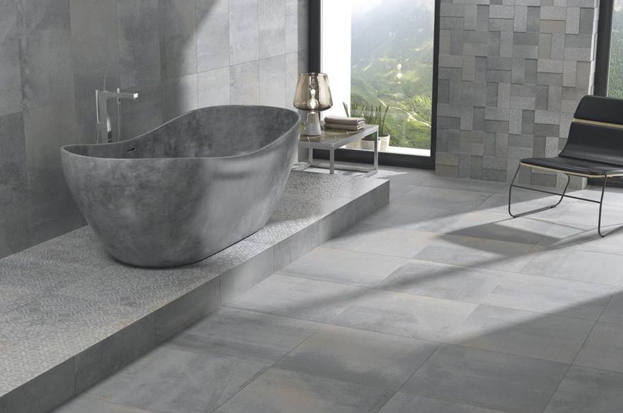 carrelage aspect beton silver