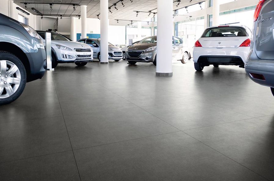 carrelage 80x80 grand format grespania antracita