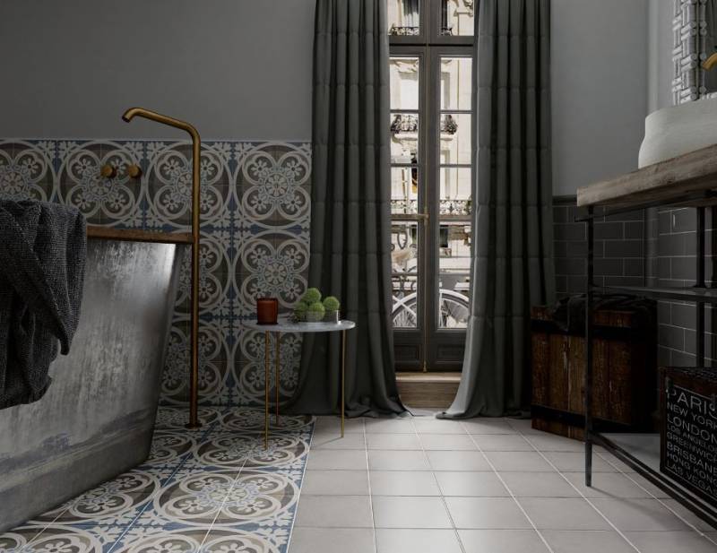 Carrelage Art Nouveau Grey 20x20, Déco Music Hall 20x20