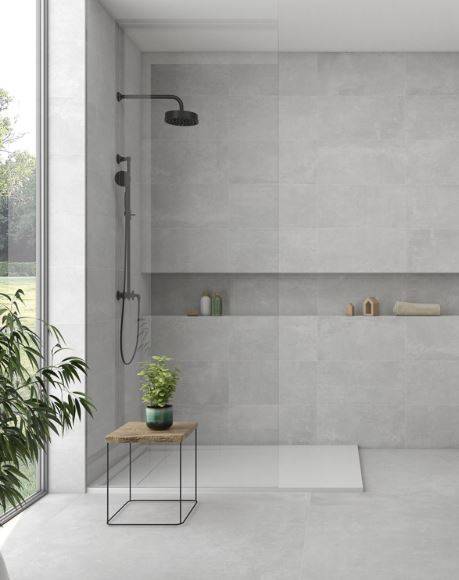 Carrelage Zero pour salle de bain et sol intérieur, carrelage décor et structuré en cinq formats