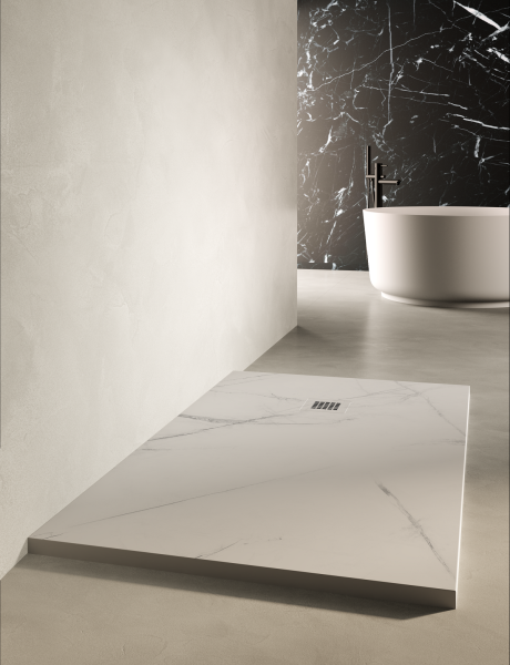 Receveur de douche Creativeskin coloris White Marble New Line 