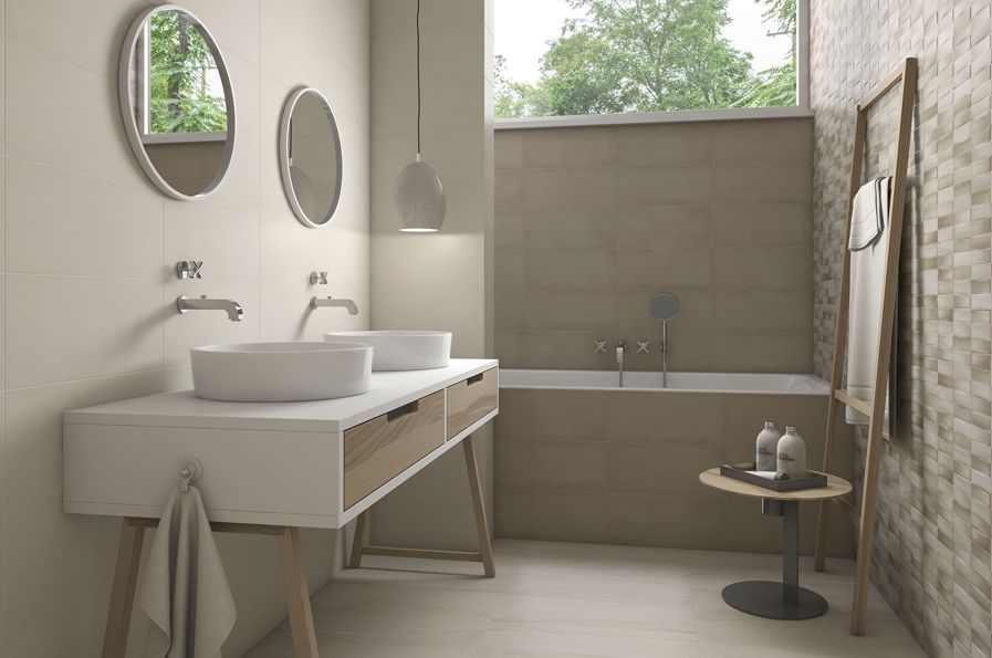 carrelage deco salle de bain damm blanco damm taupe